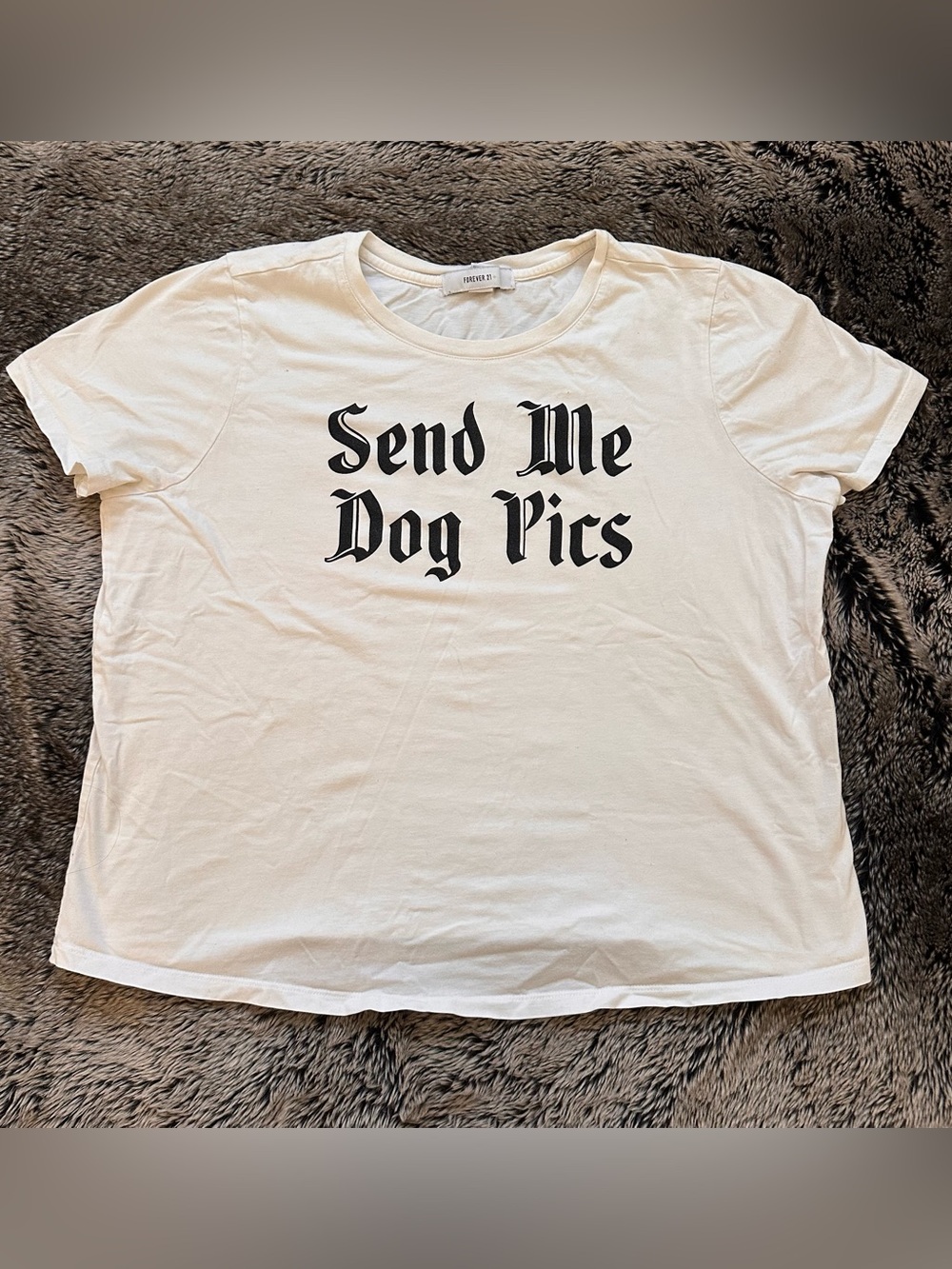 White 'Send Me Dog Pics' Graphic Tee